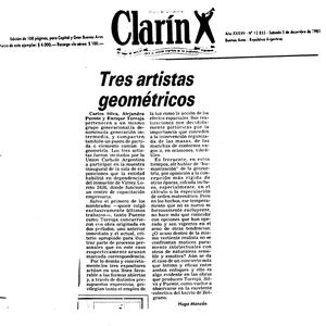 Clarín, Tres artístas geométricos, 1981