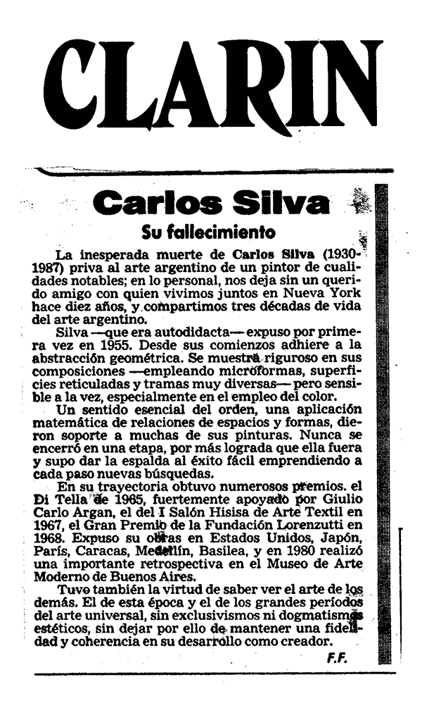 Fallecimiento Carlos Silva Clarín