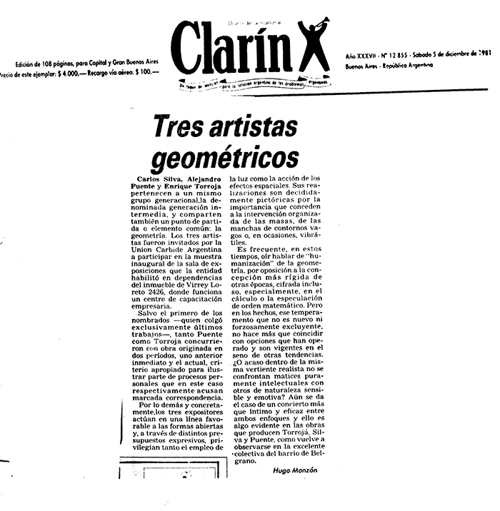 Tres artístas geométricos