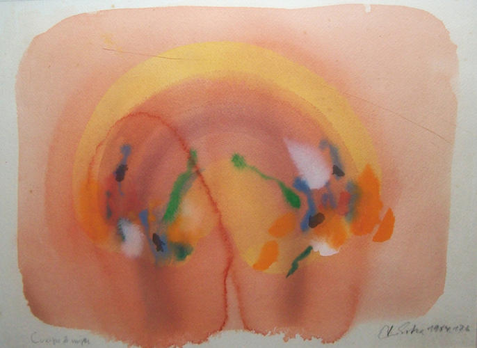 Cuerpo de Mujer, acuarela, 1984, 30 x 38.5