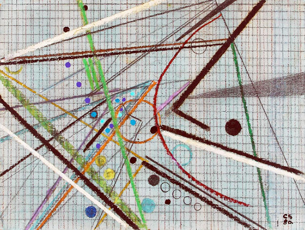 Espacial, técnica mixta, 30x40, 1980