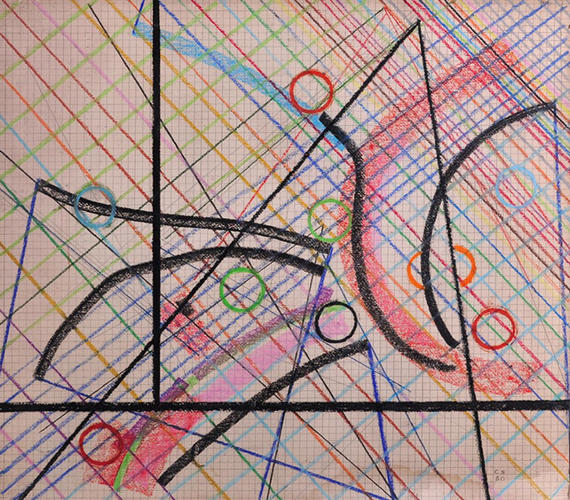 11 hs PM (1980), 80 x 70, técnica mixta